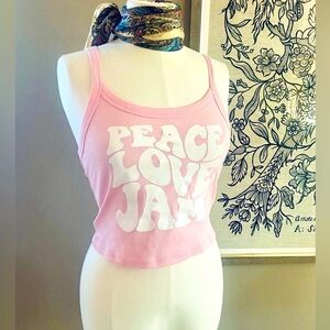 Pink 'Peace Love Jam' Tank Top